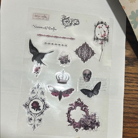 Cora Crea Crafts Decorative Gothic Sticker Set - Black and Purple new - Picture 1 of 4